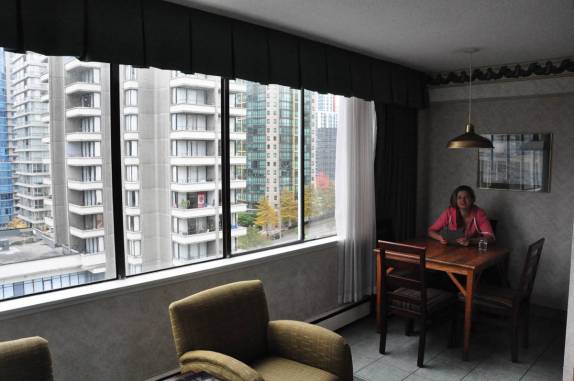 Nosso espaçoso hotel em Vancouver, no Canadá.